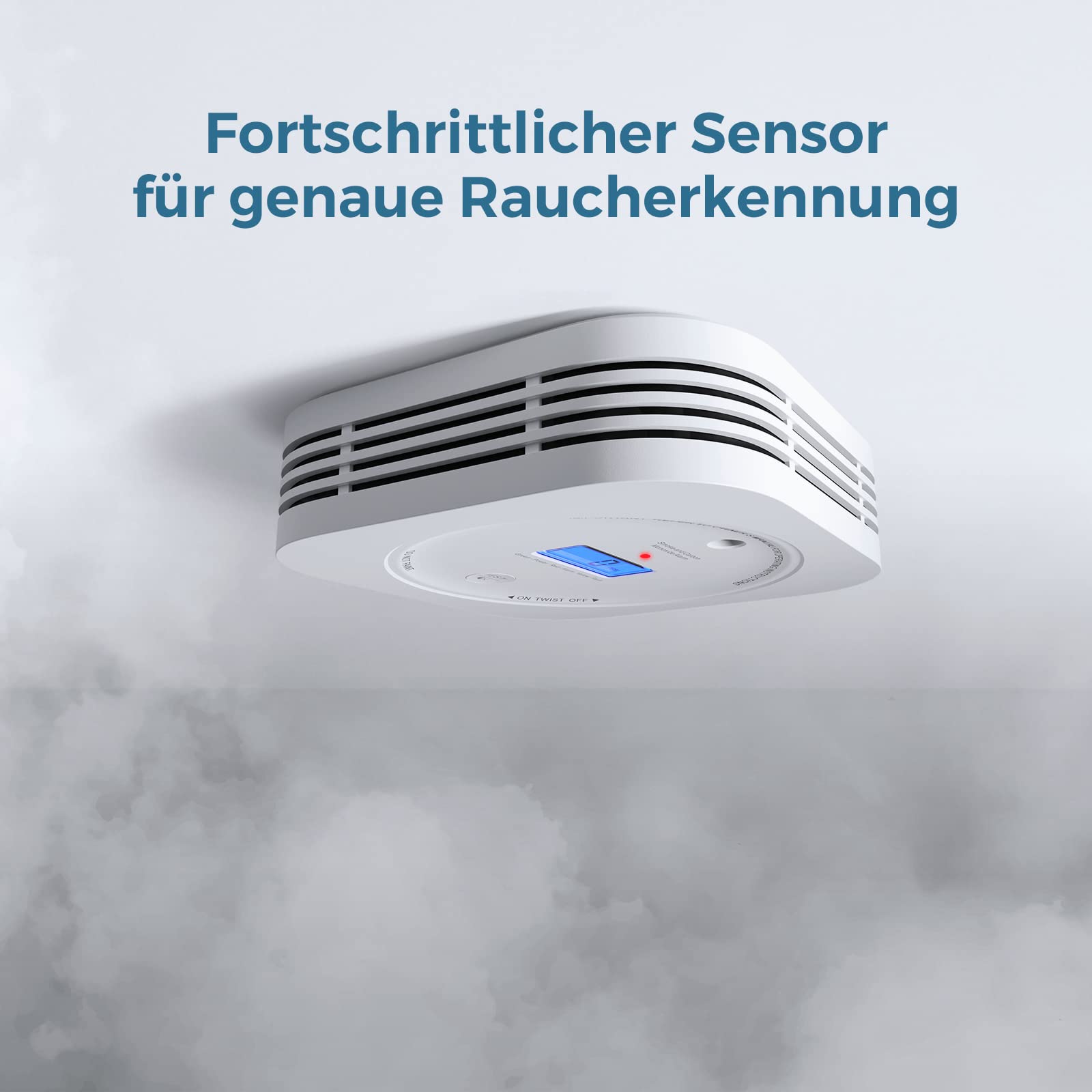Rauch-CO Melder AEGISLINK Rauch-und Kohlenmonoxid-Melder, mit LCD Anzeige, Prüftaste und Austauschbare Batterie, Auto-Überprüfung, SC200