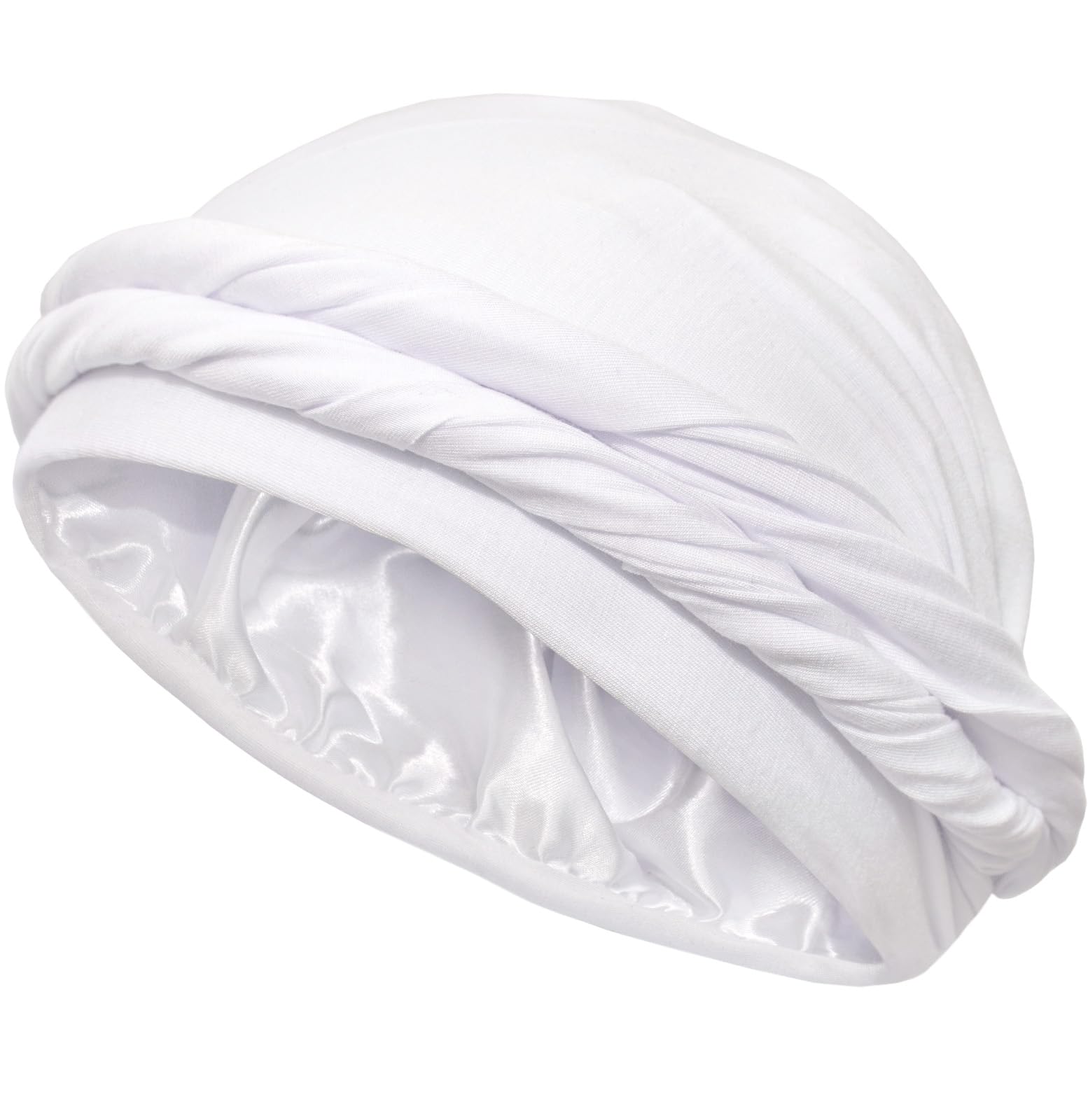 CAPLORDSilk Satin Lined Halo Turban Head Wrap Pre-Tied Skull Cap for Men and Women Sleeping Bonnet Hair Cover Chemo Hair Loss Hat