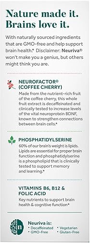 Miniatura 7 de NEURIVA - Rendimiento cerebral Plus, suplemento de apoyo cerebral con ingredientes naturales clínicamente probados 1 pieza
