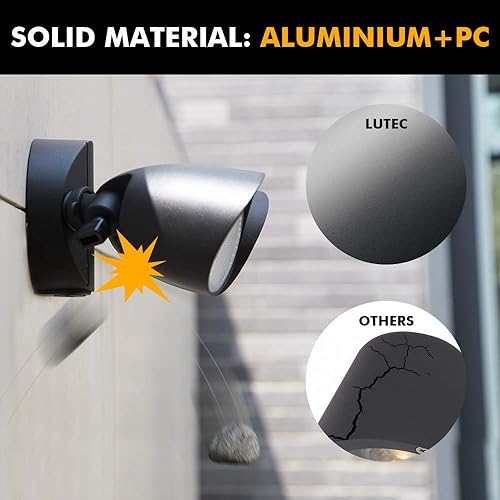 Miniatura 4 de LUTEC 6222B Proyector LED exterior de cabezal doble, 2500 lúmenes 32 vatios, diseño de metal puro, luz de seguridad de pared impermeable de 5000 K