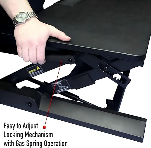 Miniatura 6 de Convertidor de escritorio de pie de 32 x 24 pulgadas, altura ajustable, elevador de sentado a pie con bandeja para teclado, estación de trabajo