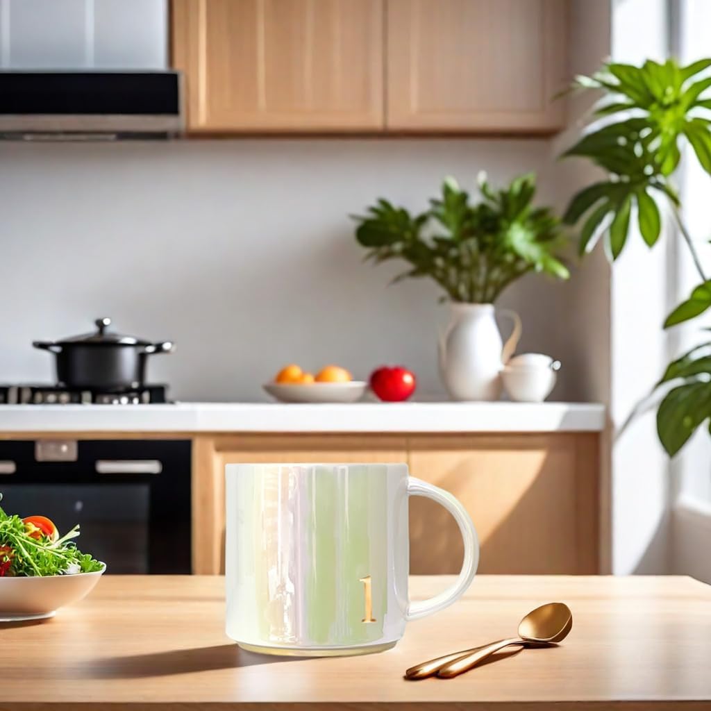 COLLECTIVE HOME - Ceramic Coffee Mug, Iridescent Finish Cups, Personalized Lowercase Embossed Lettering, Lustrous Multicolored Finish, Ideal for Unique Gifts (l) - Image 7