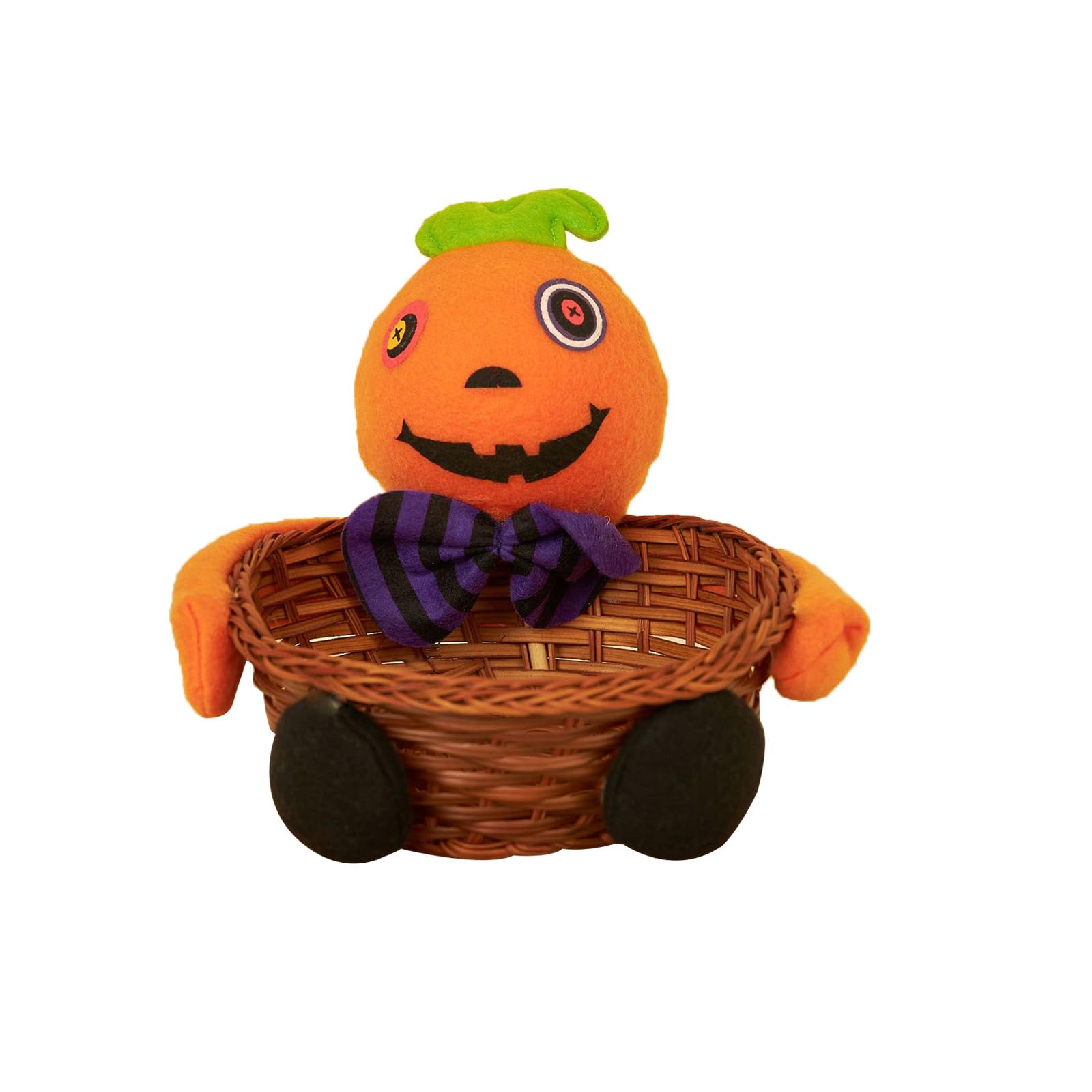 Elnwnnkc B Halloween Candy Asket Candy Ucket Hand Woven Storage Asket Gift Ag Halloween Day Decor Gifts For Kids Unique Holiday Decorations Storage And Organization Handwoven