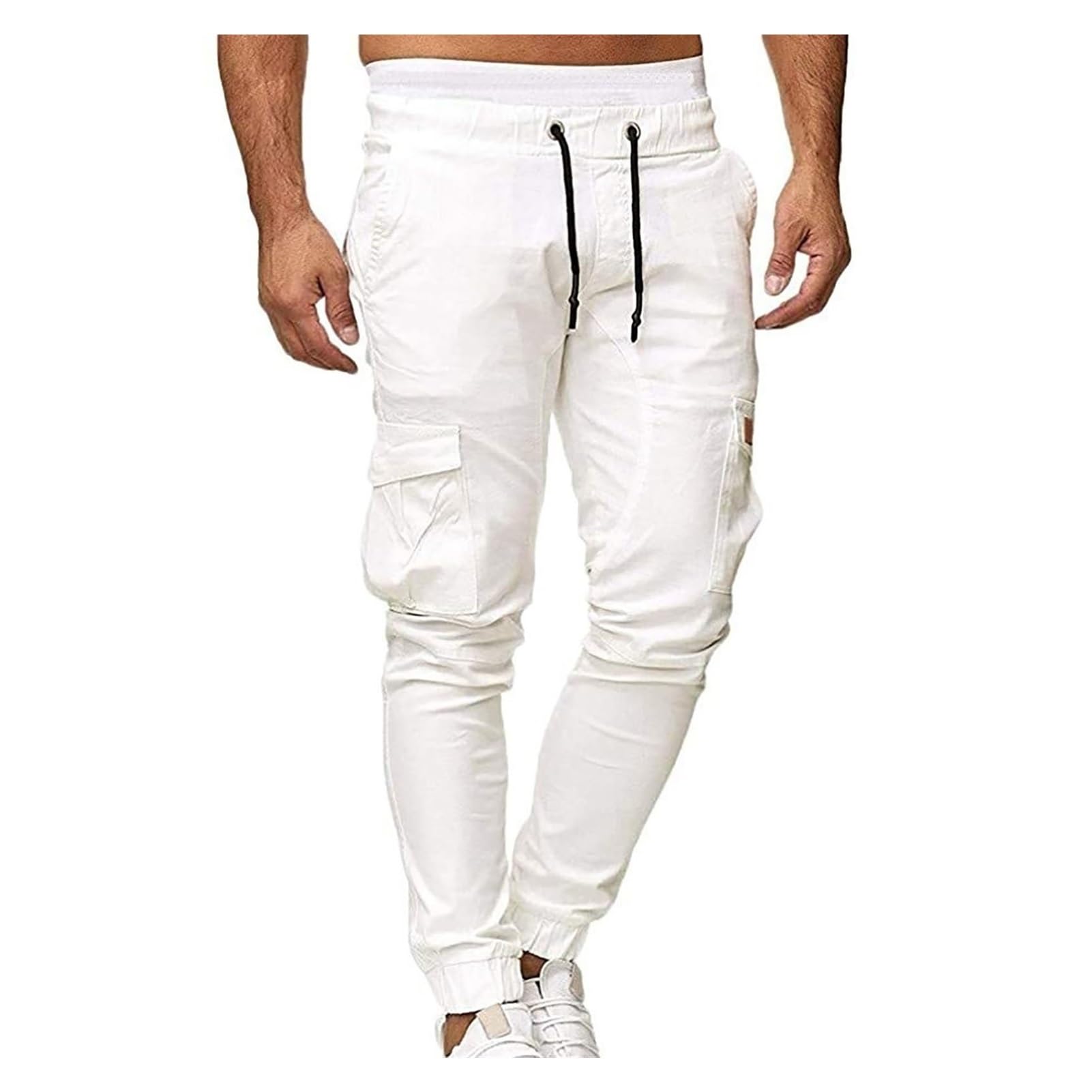 JUNWEI Męskie bawełniane spodnie cargo męskie chinosy spodnie bojówki spodnie rekreacyjne slim fit bojówki slim fit chino spodnie