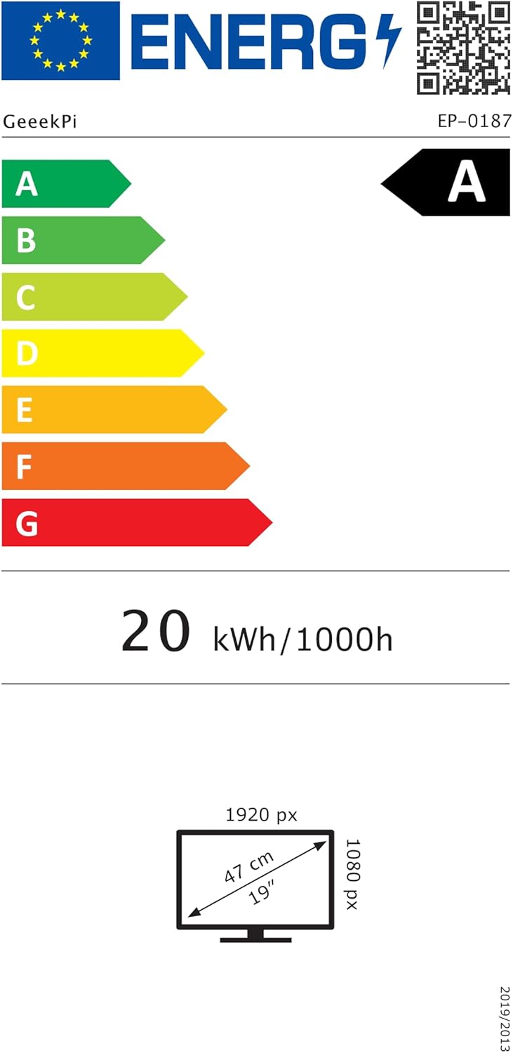 GeeekPi 18.5 inch Portable Monitor 1920x1080 IPS Touchscreen 120HZ 1080P Touch Display with HDMI USB-C, Built-in Speakers, Kickstand VESA for Xbox PS4/5 Laptop Mac PC