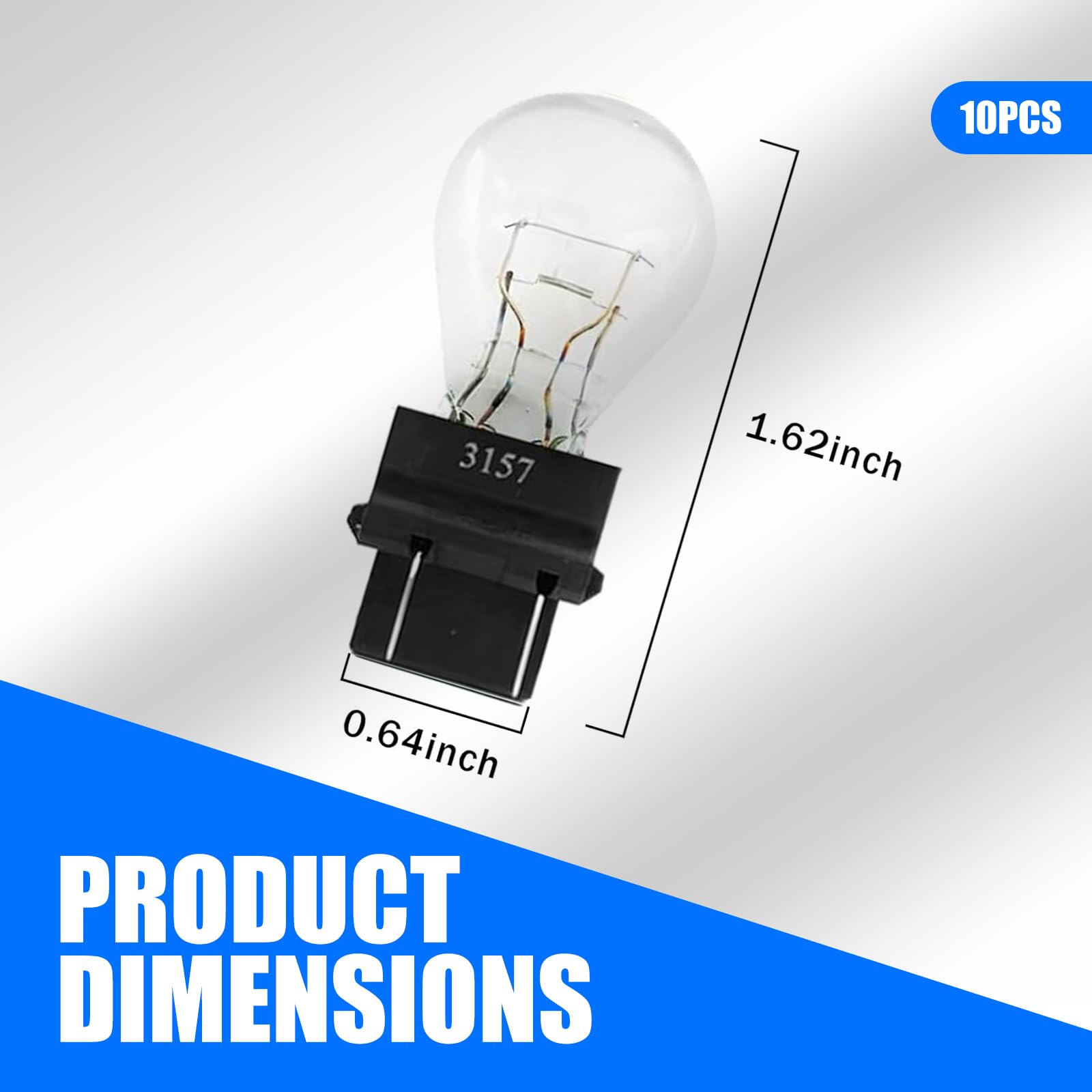 Lot De 10 Ampoules LED 3157 Pour Feux Stop Et Arrière - Blanc Et Ambre - Compatible 3057, 4157, 3156...