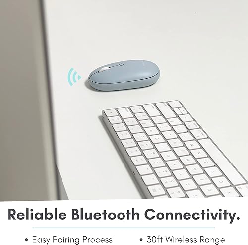 Miniatura 3 de Macally Ratón inalámbrico Bluetooth silencioso, cómodo, recargable para MacBook AirPro, Mac, iMac, Apple iPad Mouse inalámbrico para laptop, PC y