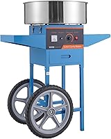 Vista 1 de VBENLEM Máquina comercial de algodón de azúcar con carro, máquina eléctrica de hilo dental con cuenco de acero inoxidable, cuchara de azúcar