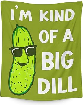 Pickle Throw Blanket for Girls Boys - 40x50 Inches Crib Size - Soft Fluffy Cozy Blankets Gift - Green Funny Blanket Throws for Travel, Office