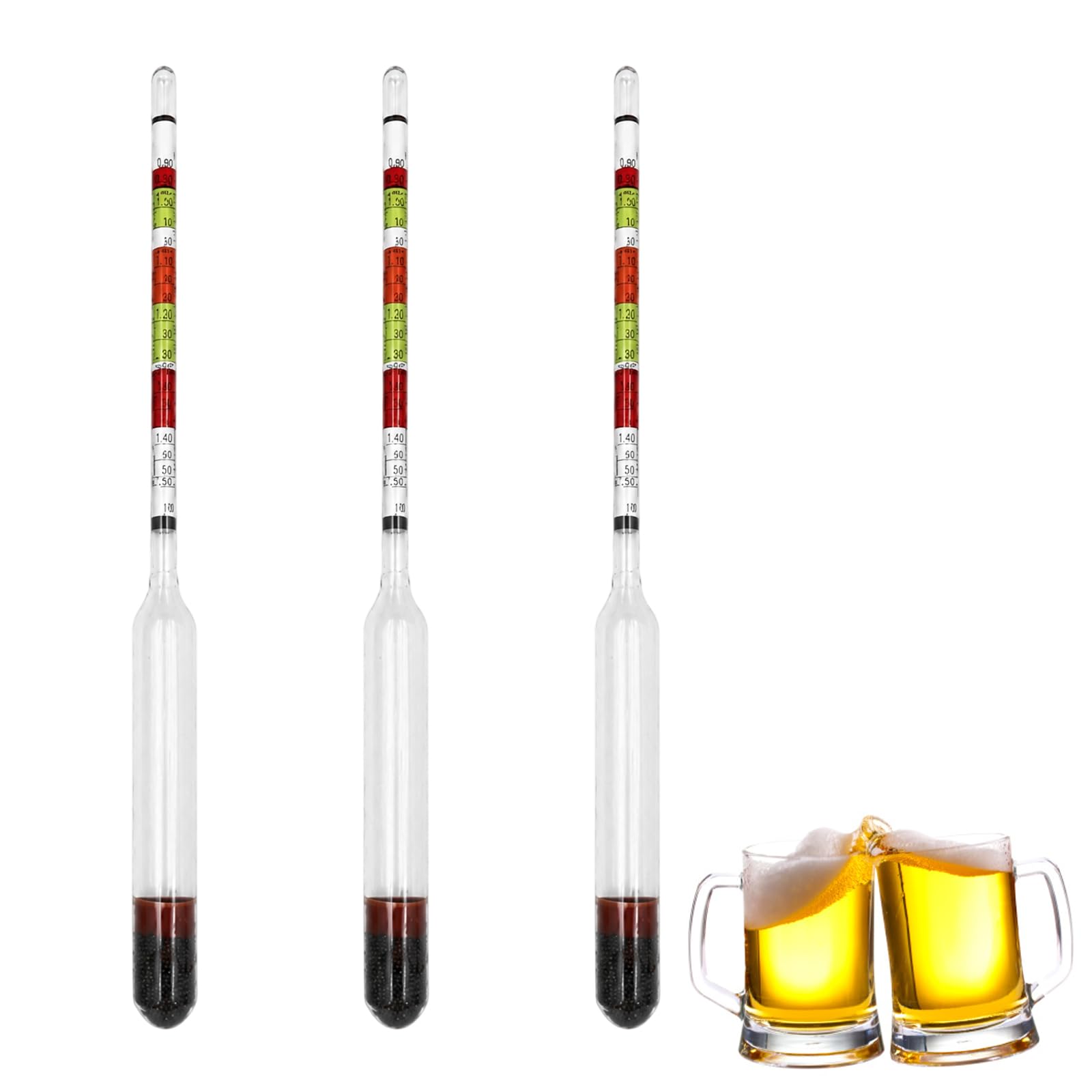 Hydrometer Alcohol Meter, Home Brew Equipment for Wine Making, 3-Piece Set for Precise Gravity Measurements, Essential Tool for Wine Enthusiasts and Brewing Beginners