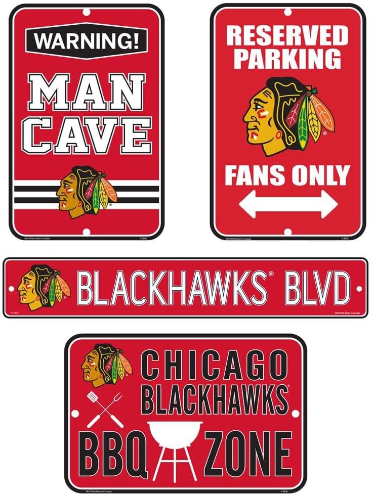 Chicago Blackhawks Fan Four Pack Sign Set