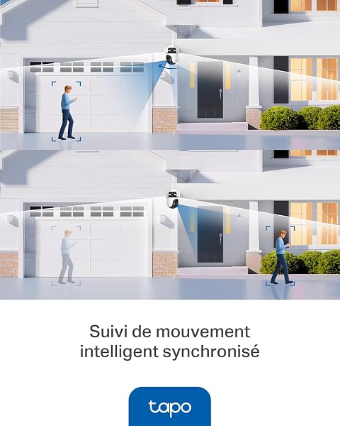 Tapo C545D Caméra Extérieur sans Fil Double Objectif 2K 3MP – Caméra Surveillance WiFi Extérieure sans Fil 360°, Détection IA Personne/Véhicule/Animal, Vision Nocturne Couleur, IP66 - 5