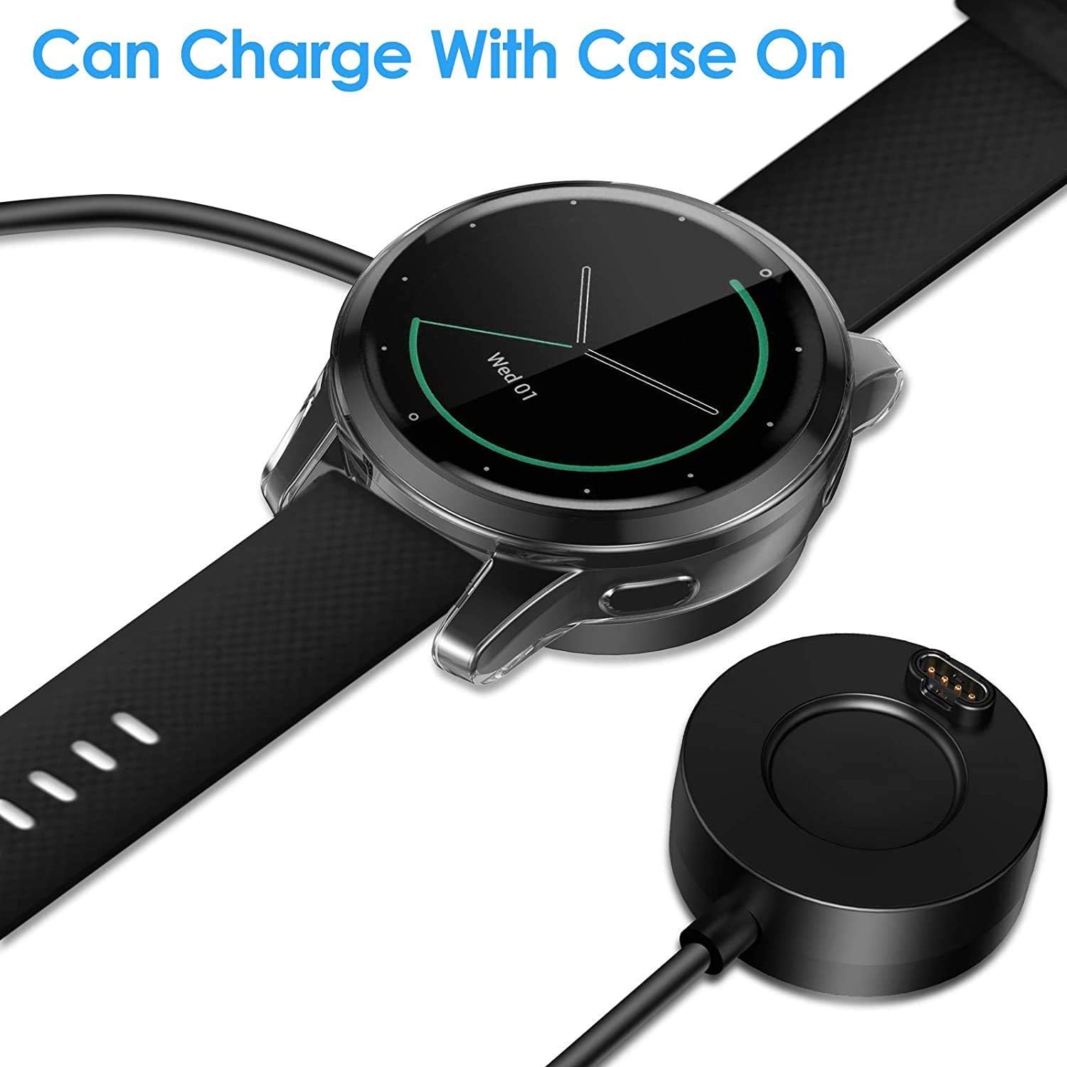 EZCO 2-Pack Screen Protector Case Compatible with Garmin Vivoactive 4 45mm, Full Coverage Soft TPU Case Protective Screen Cover Bumper Frame for Vivoactive 4 Smartwatch (Not for Other Model)