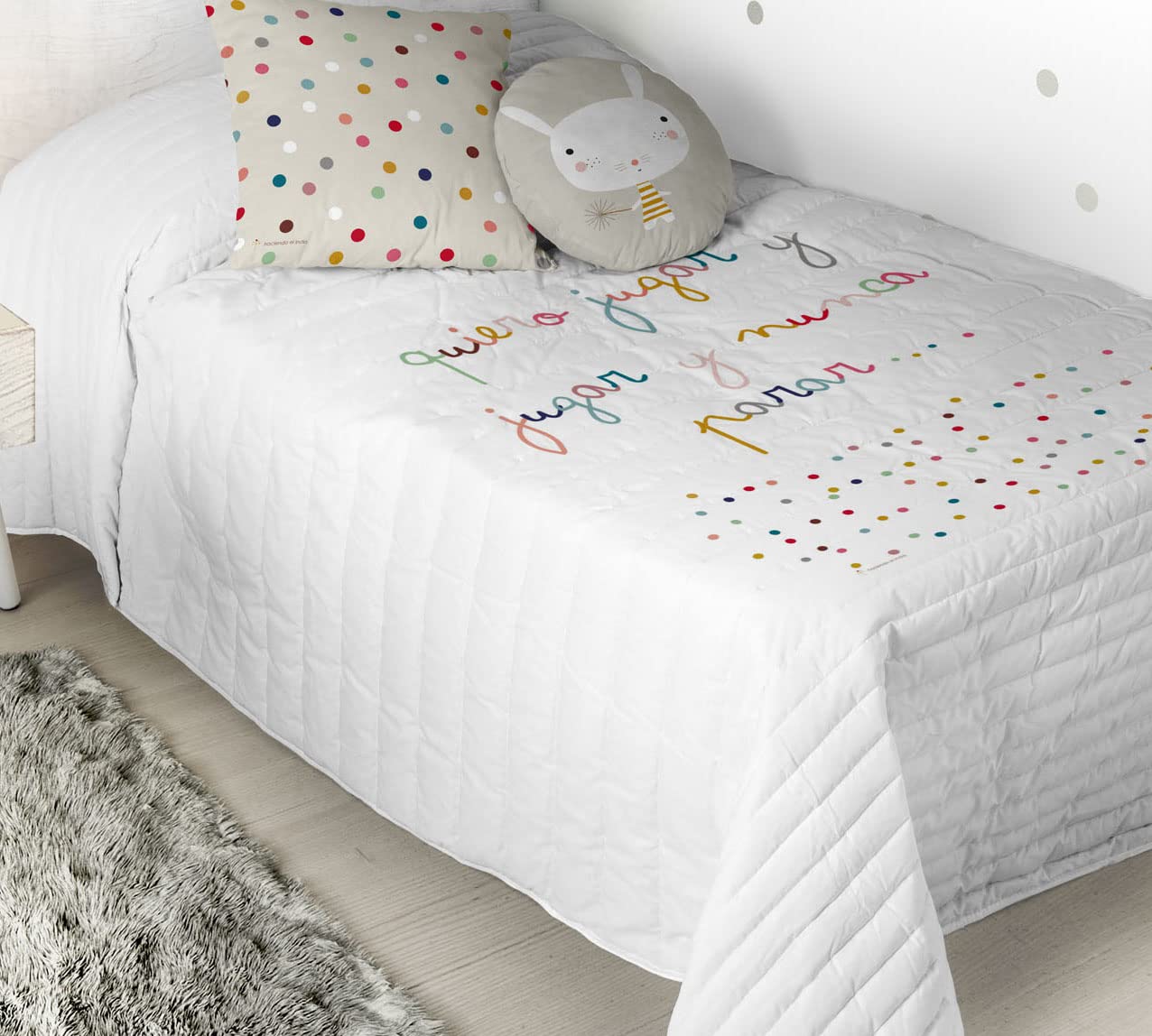 HACIENDO EL INDIO Colcha Bouti Reversible Jugar Cama 90