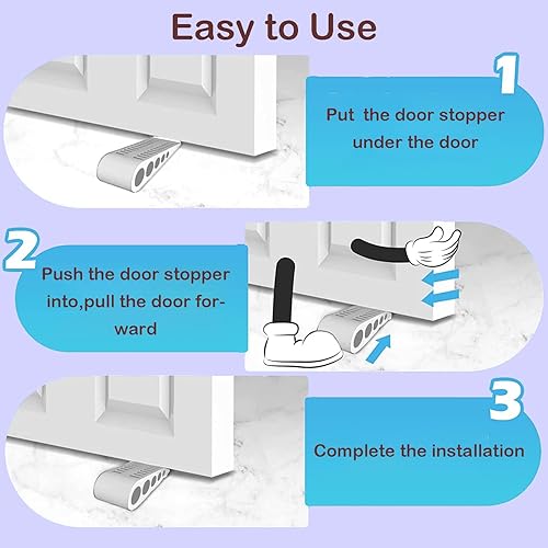 Miniatura 6 de Topes de puerta, cuñas de puerta de goma con soportes, topes de puerta antideslizantes para azulejos de madera, mármol, suelo de hormigón, cuña de