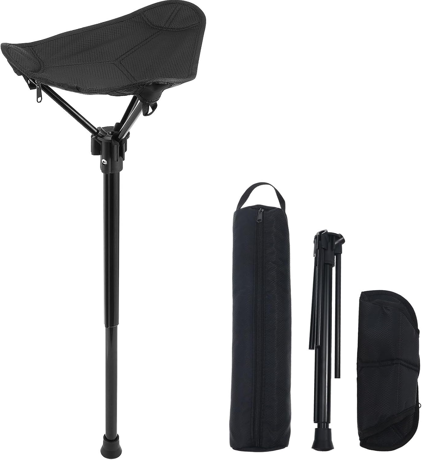 Portable Telescoping Folding Stool Lightweight Compact Outdoor Camping Seat Easy Carry Stick Stool for Hiking Fishing and Travel