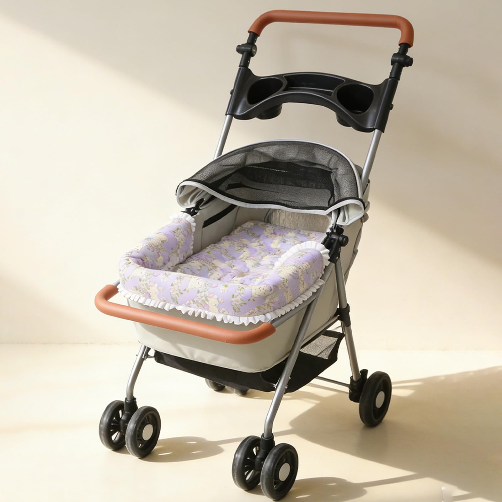 Inserto per passeggino, 2 pezzi, con bordi magnetici rialzati per sicurezza e comfort durante i viaggi, indispensabile per cani, gatti, biancheria da letto per animali domestici