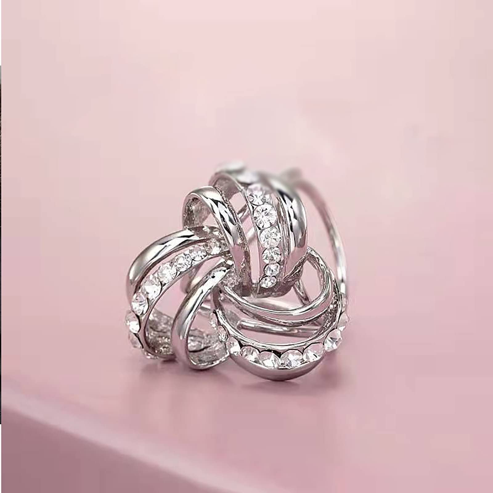 Pierścionek do szalika, klips, pierścionki, jedwabny pierścionek z klamrą, zapięcie na broszkę, dla kobiet(Silver)