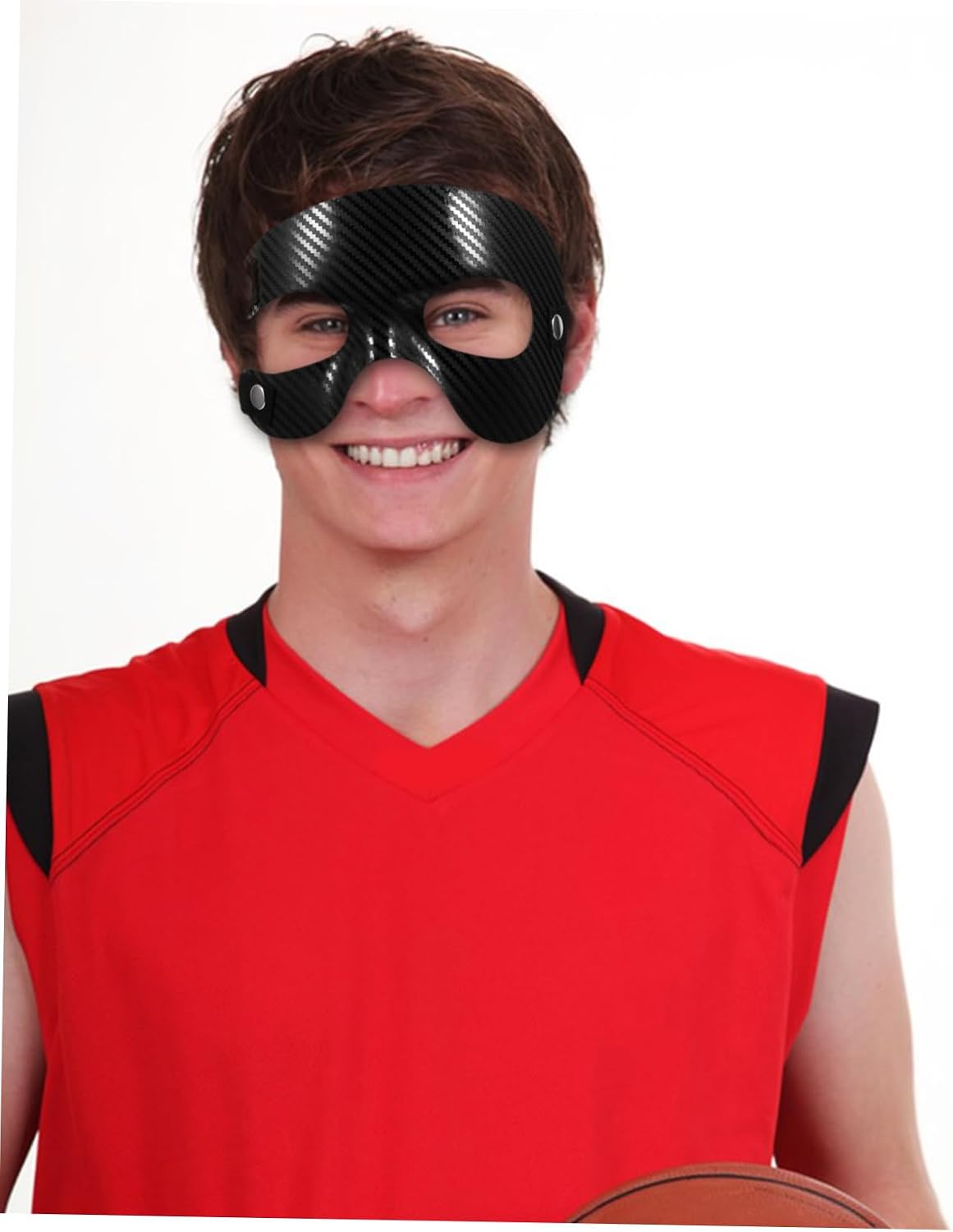 Healifty Half Face Basketball Nose Guard Mask for Sports Lightweight Face with Elastic Band Comfortable Breathable for Men and Outdoor Activities