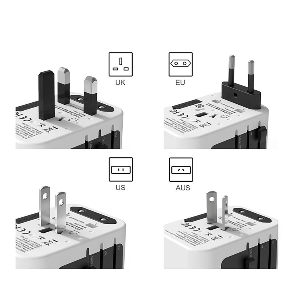 Gniazdo międzynarodowe przetwornice International Plug Converter, Universal Usb. Converter Socket, International Plug Converter Blisko, adapter wtyczki zasilania (Color : D)