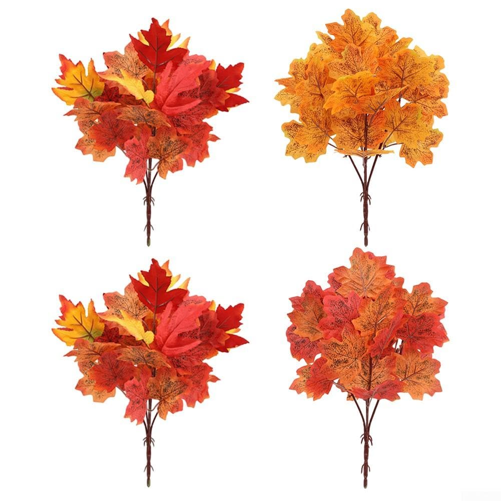 Bouquet di foglie autunnali artificiali, 40 cm, 4 pezzi, 4 pezzi