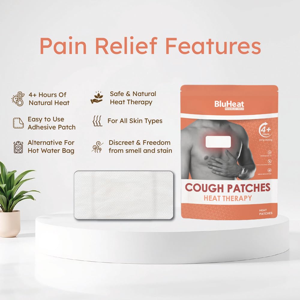 Cough Decongestion Patches 4 Large New technology Heat Therapy Patches Safe and Natural Odour-Free, Air-Activated, Long-Lasting Ideal for All Skin Types — Amazon image 3