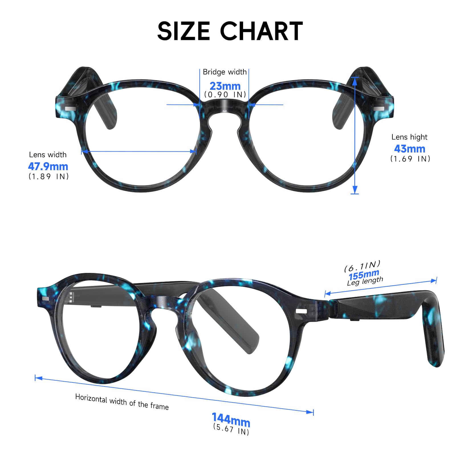 GetD Lunettes intelligentes, lunettes de soleil polarisées, lunettes de musique Bluetooth, batterie 11H pour homme/femme, écouteurs et lunettes 2 en 1 (GG24lite-C3)