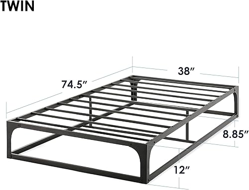 Miniatura 11 de Somier de cama individual Mellow 255 cm, con base de colchón de láminas de acero resistente Gris,Negro,https://www.amazon.com/dp/undefined