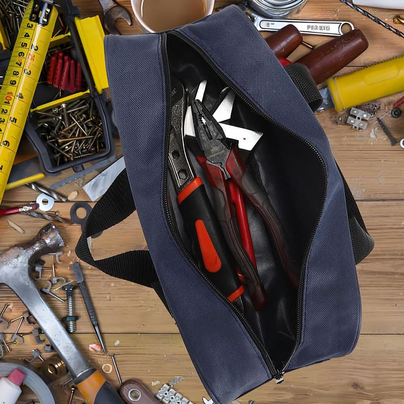 Bolsa de herramientas pequeña con boca ancha y asa de transporte, bolsas organizadoras de herramientas impermeables para llaves, alicates y herramientas de bricolaje en taller, obra y reparación del — view 5