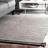 nuLOOM Jenson Braided Tassel Wool Rug, 4' x 6', Grey