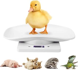 Digital Mini Pet Scale, Small Animal Weight Scale, Portable LCD Electronic Weighing Scale with Tray(Max. 22 lbs), Multifunction Kitchen Scale for Food/Puppy/Kitten/Lizard/Hamster/Tortoise/Whelping