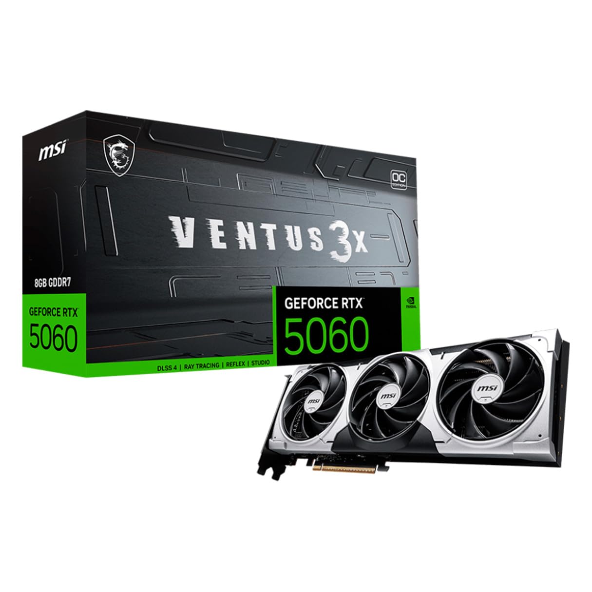 グラフィックボード・グラボ・ビデオカード MSI GeForce RTX 5060 8G VENTUS 3X OC MSI Placa gráfica Gaming RTX 5060 8G Ventus 3X OC (8GB GDDR7,128