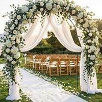 Metal Pergola Arbor, Outdoor Flower Garden Arch Trellis, Steel Garden Arbor for Climbing Plants, Wedding Decoration, 7'8" H x 4'5" W — image 7