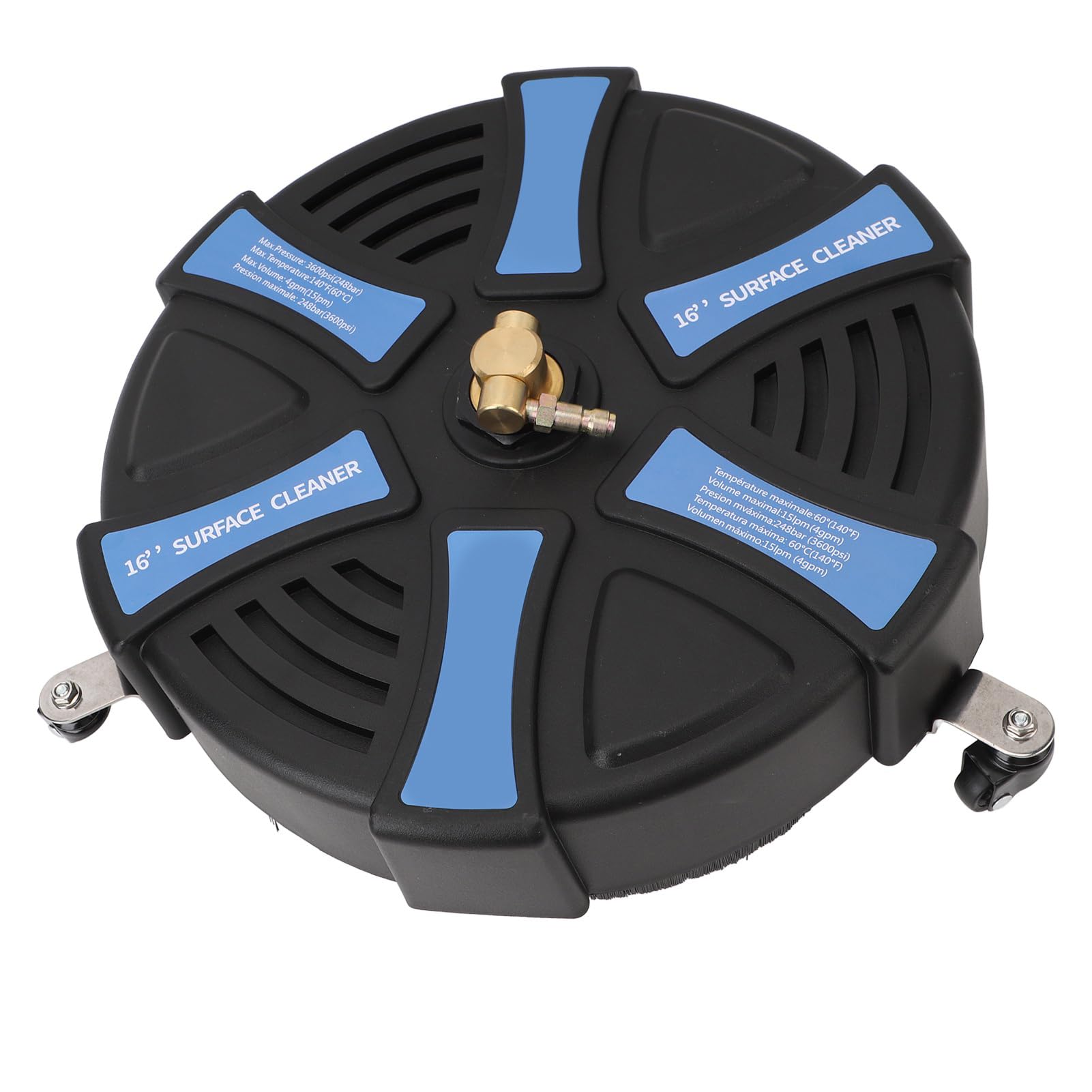 Omabeta Limpiador de Superficies de Alta Presión de 16 "con 3 Ruedas y 3600PSI para Limpieza de Jardines y Pavimentos, Accesorio de Acero Inoxidable