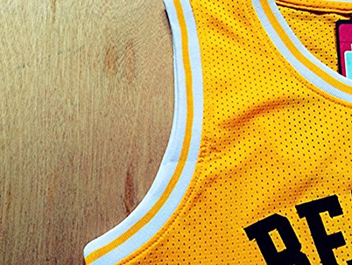 Maillot de basketball jaune Will Smith 14 Fresh Prince retro brodé taille S