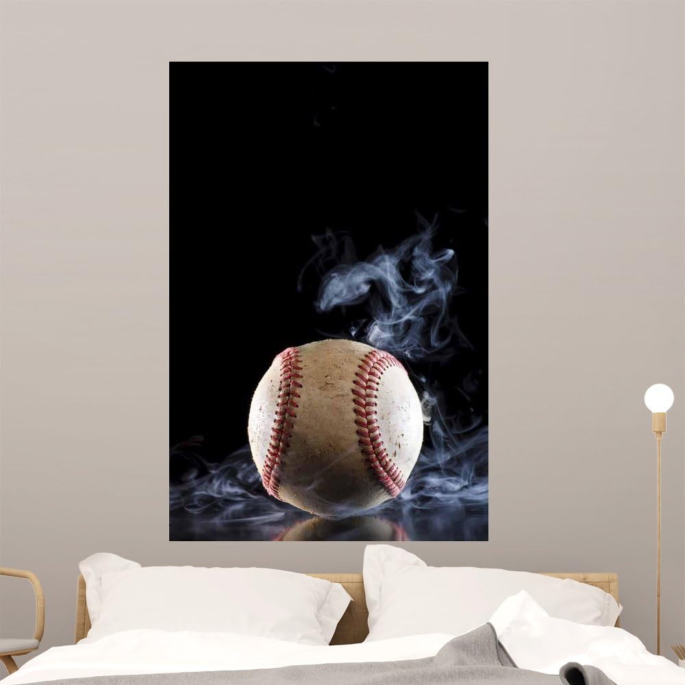 Wallmonkeys Baseball Fastball Wall Mural Peel and Stick Graphic (48 in H x 32 in W) WM188409