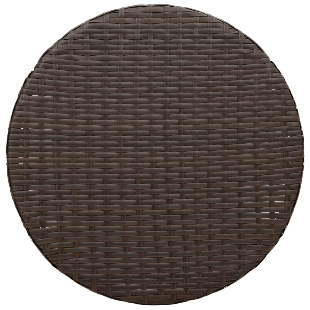 Fengshui Set da bistrò da 3 pezzi con cuscino, in rattan sintetico, marrone | Schienale regolabile, poggiapiedi, cuscino imbottito spesso, rivestimento rimovibile e lavabile, telaio in acciaio verniciato