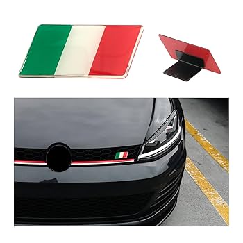 Amazon | Ziciner 3D イタリア国旗エンブレムバッジ L字型