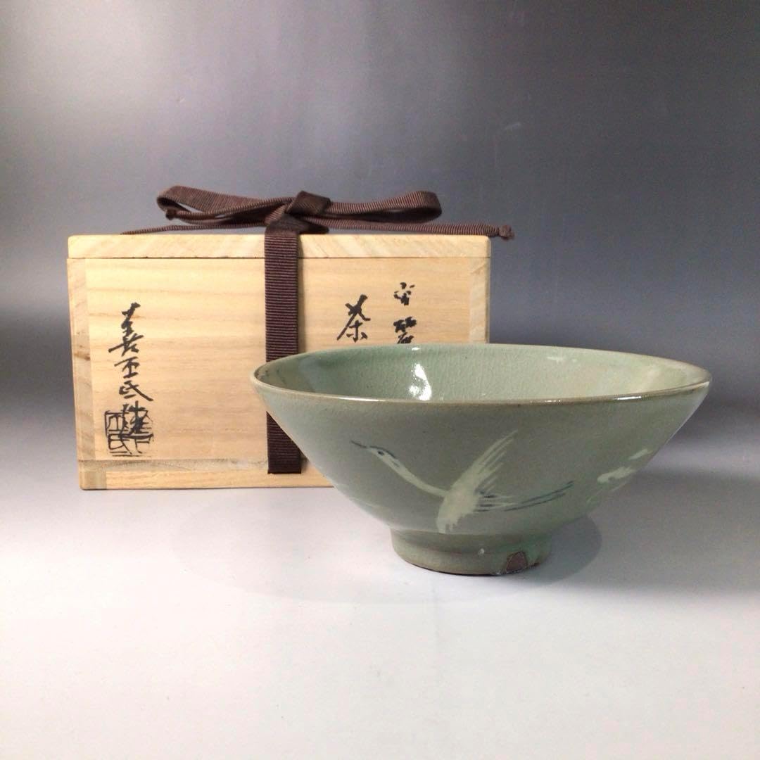 龍芳画　色絵仙人図抹茶茶碗 龍芳画 色絵仙人図抹茶茶碗