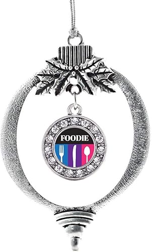 Miniatura 241 de Inspired Silver - My Vintage Initials - Adorno con dije de letra V - Adornos navideños de círculo plateado con joyas de circonita cúbica