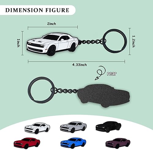 Miniatura 2 de Llavero para Dodge Challenger Hellcats Dakota Charger SRT Avenger Durango, accesorios Dodge Challenger 2015-2022
