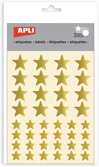 Stickers étoile dorés APLI - 120 pièces pour activités créatives