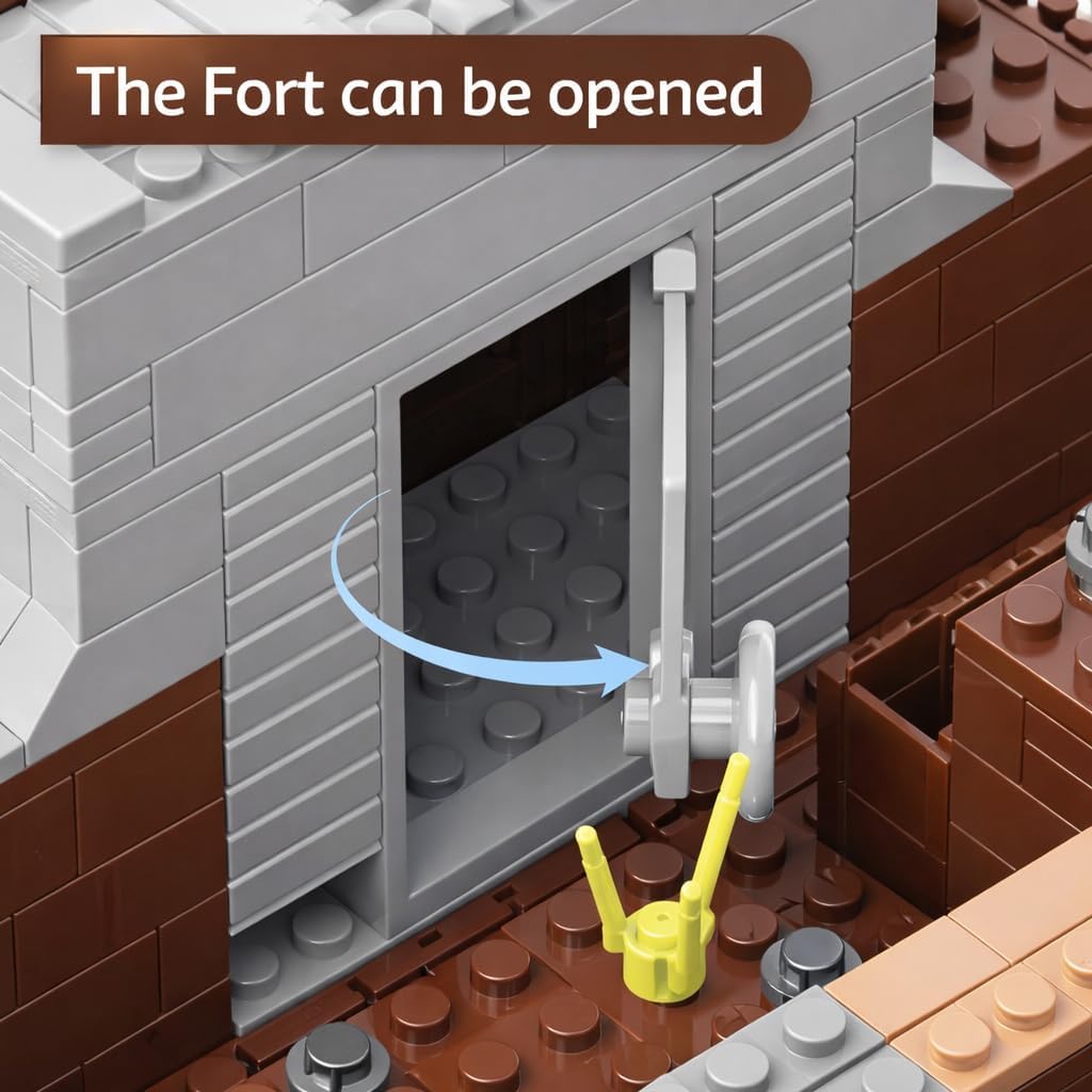 WW2 Military Trench Fortress Building Set（1350 pcs）Military Bunker Model Kit with Medical Room, Armory, Anti-Aircraft Gun&Ground Fortress for Adults&Kids, STEM Creative Play, Combat Display Collection