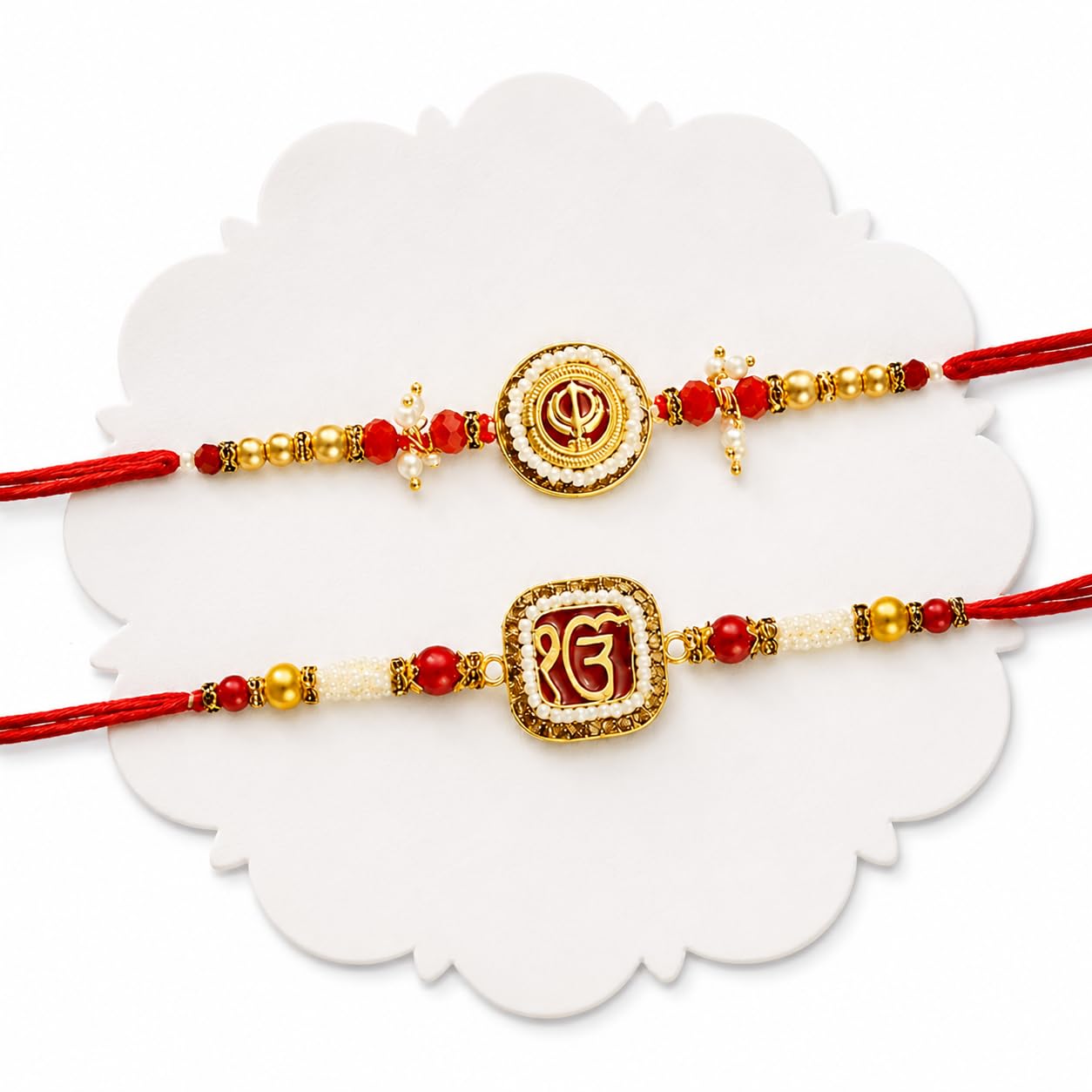 tied ribbons Rakhi for Brother - Set of 2 Punjabi Rakhi for Brother Men Boys Kids Bhaiya with Card and Tikka - Rakhi's for Rakshabandhan-picture-28