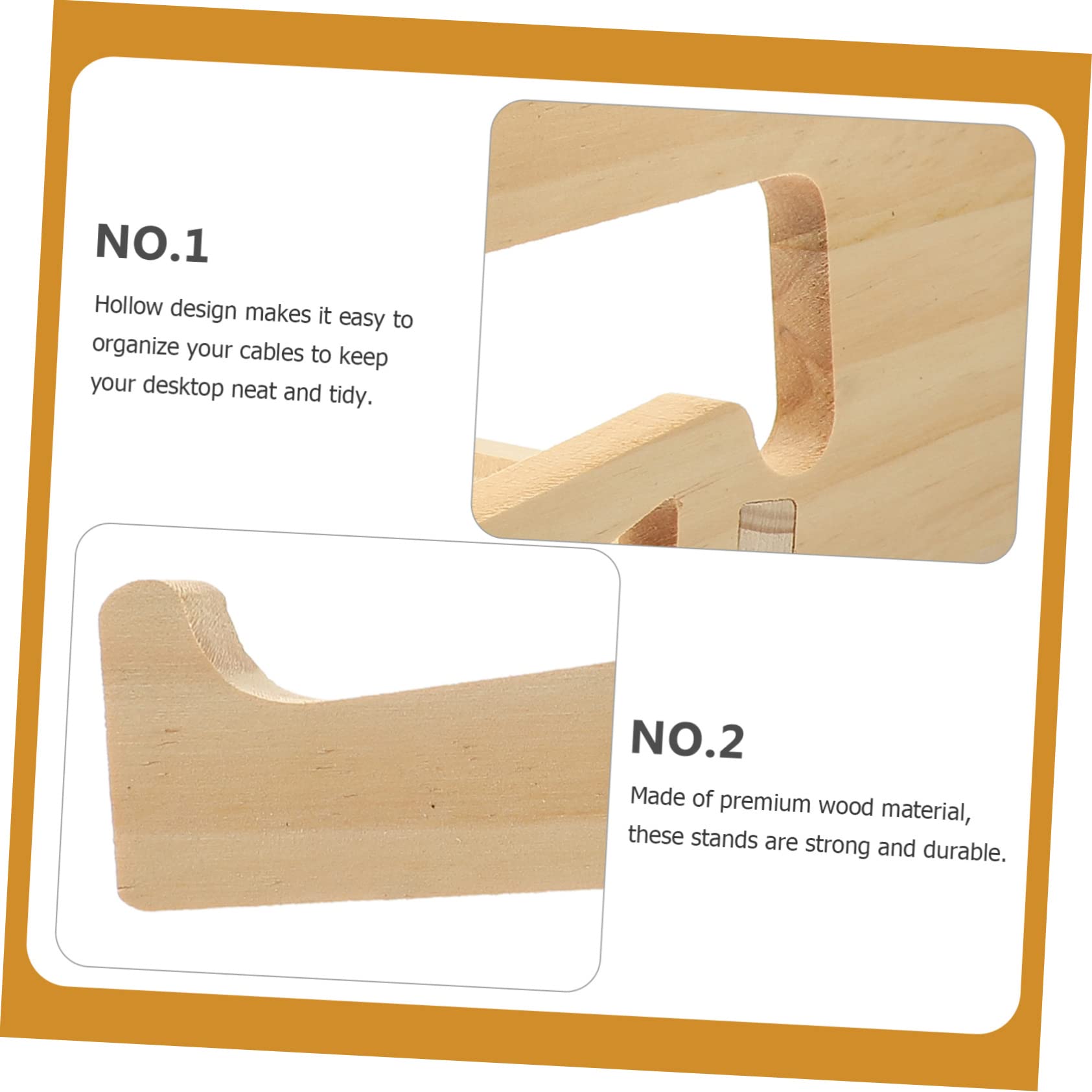 4 Pezzi Supporto per Laptop in Legno Massello Rialzato Ergonomico per Scrivania Stand Portatile Antiscivolo per Notebook e Tastiera Design Salvaspazio per e Casa