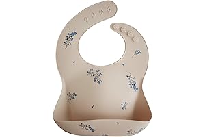Mushie Silicone Baby Bibs: Adjustable, Waterproof, and Stylish Essential for Baby Girls
