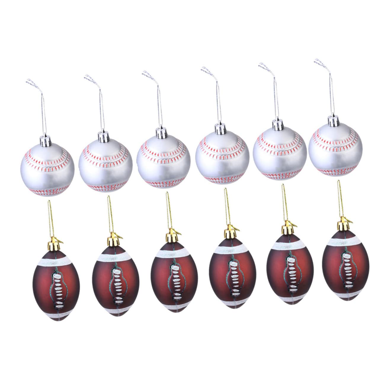 Ciieeo 3juegos Colgantes Navideñas para Al Deporte Adornos De Navidad Forma De De Béisbol y Fútbol Americano y Decoración del Árbol