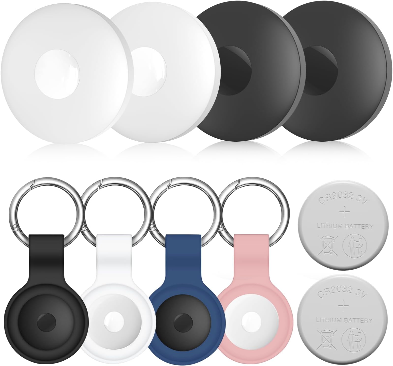 - Air Tracker 4-Pack and 2pcs Extra Replaceable 2032 Batteries, Bluetooth + UWB Smart Tag Work with Apple Find My App (iOS Only), Item Locator Finder for Keys Vehicles Luggage Bags