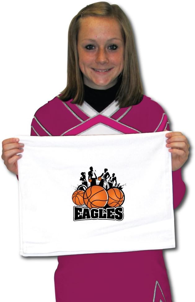 VictoryStore Towels - Eagles Mascot Basketball Team Towels, Set of 15