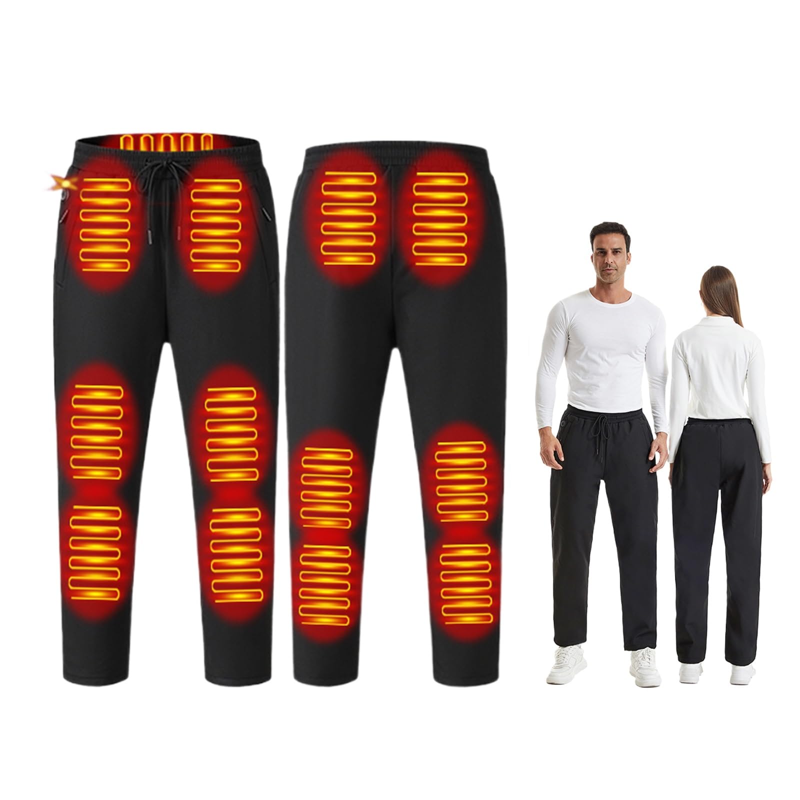 Pantaloni Riscaldati Per Uomo E Donna, Pantaloni Riscaldati Elettrici Spessi USB Con 12 Zone Di Riscaldamento, Impermeabili E Caldi Per L'inverno All'aperto(L)